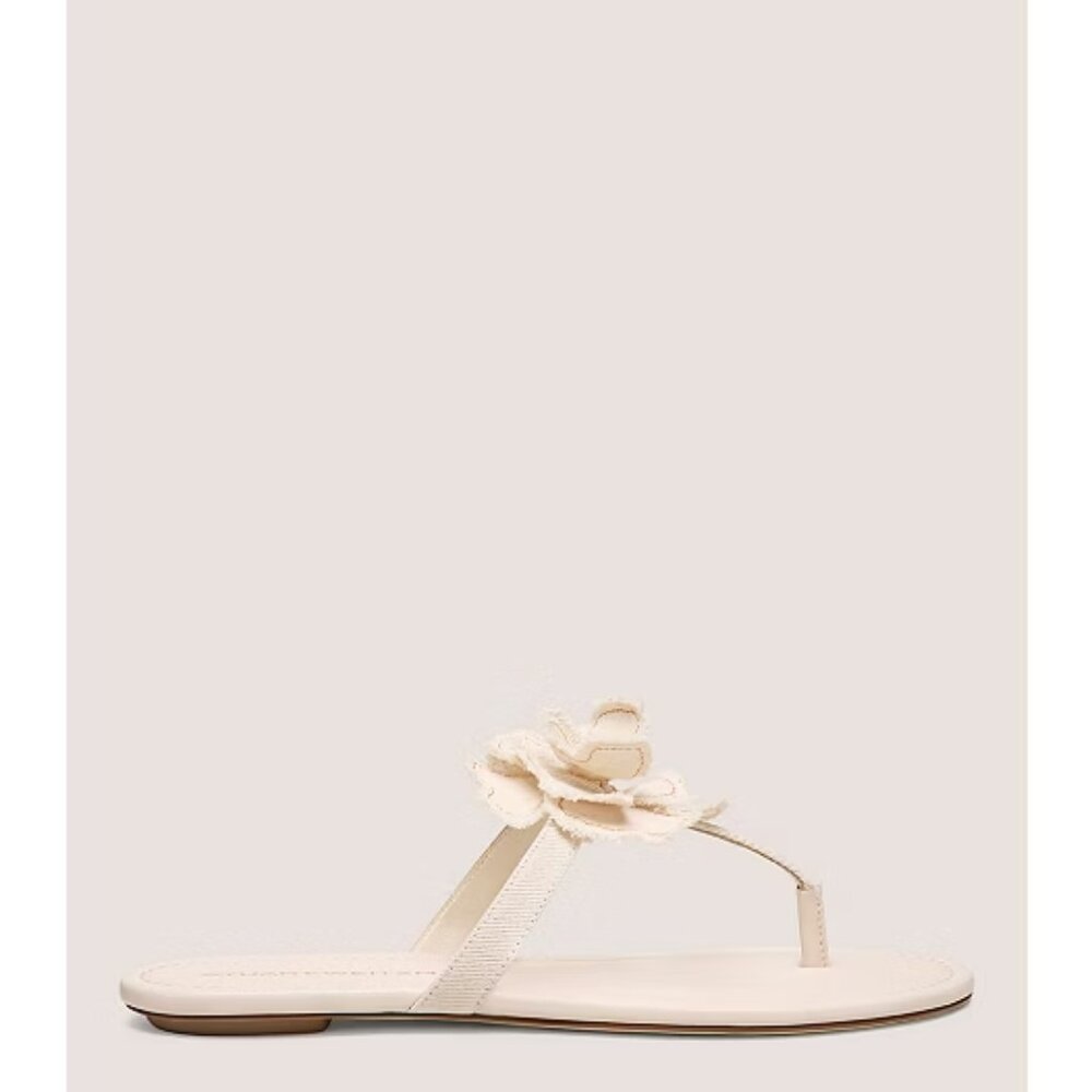NWT Stuart Weitzman Cream RIO T-STRAP SANDAL Size 5.5 - Picture 2 of 7